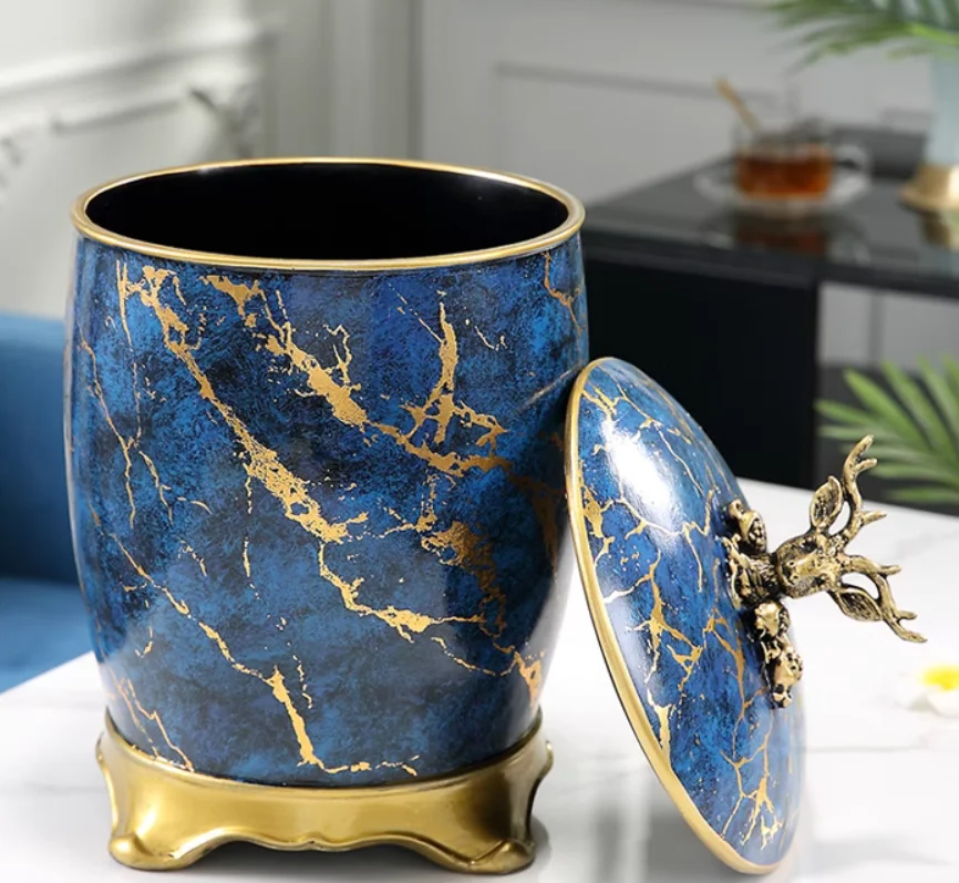 

Креативная корзина для мусора, большая корзина для мусора с крышкой для гостиной, спальни, кухни, ванной комнаты, модель для украшения дома