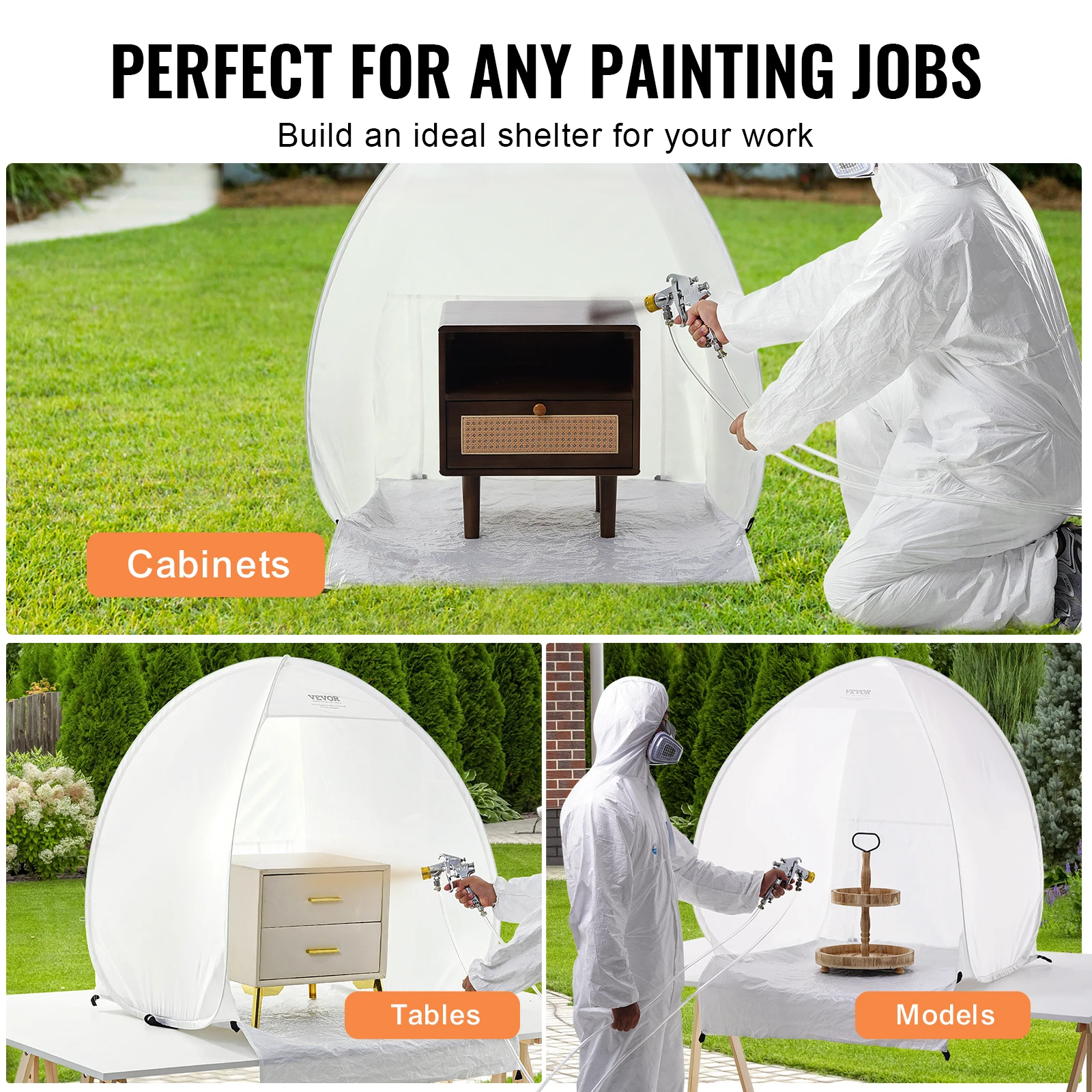 Portable Spray Paint Shelter Tent with Exhaust Window