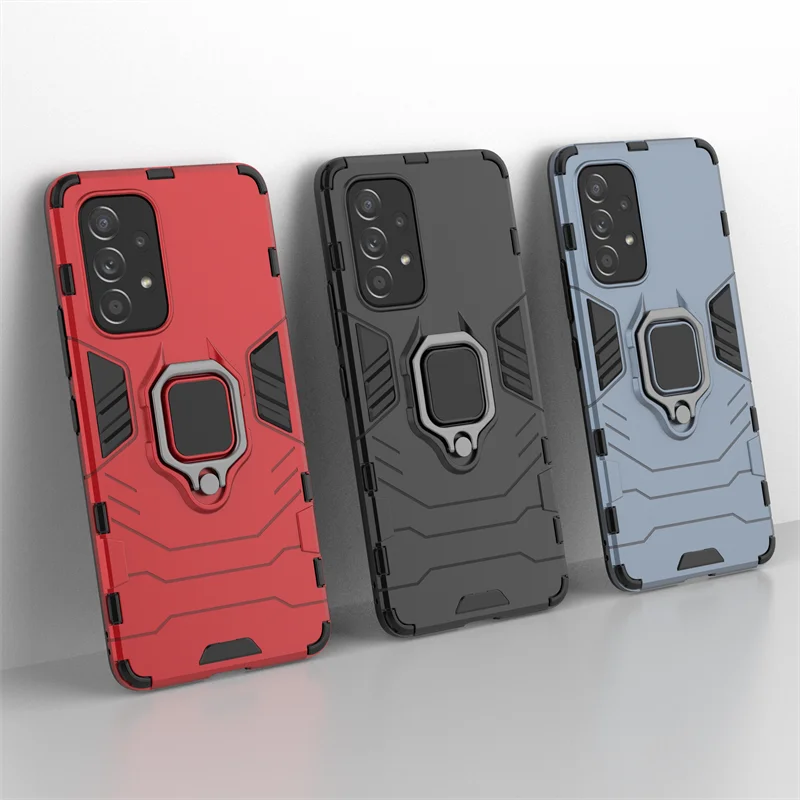 

For Samsung Galaxy A73 Case for Samsung Galaxy A73 A53 A13 A33 A03s A03 Core Cover Funda Finger Ring Protective Phone Bumper