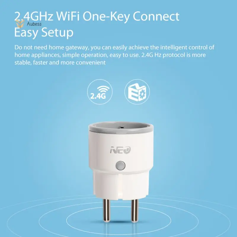 

COOLCAM Wifi Smart Plug EU Socket Support Alexa, Home Outlet With Timer and Remote Control Via Mobile Phone