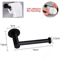 Stainless Steel Wall-Mount Toilet Paper Holder and Towel Organizer (Paper Holder Black)
