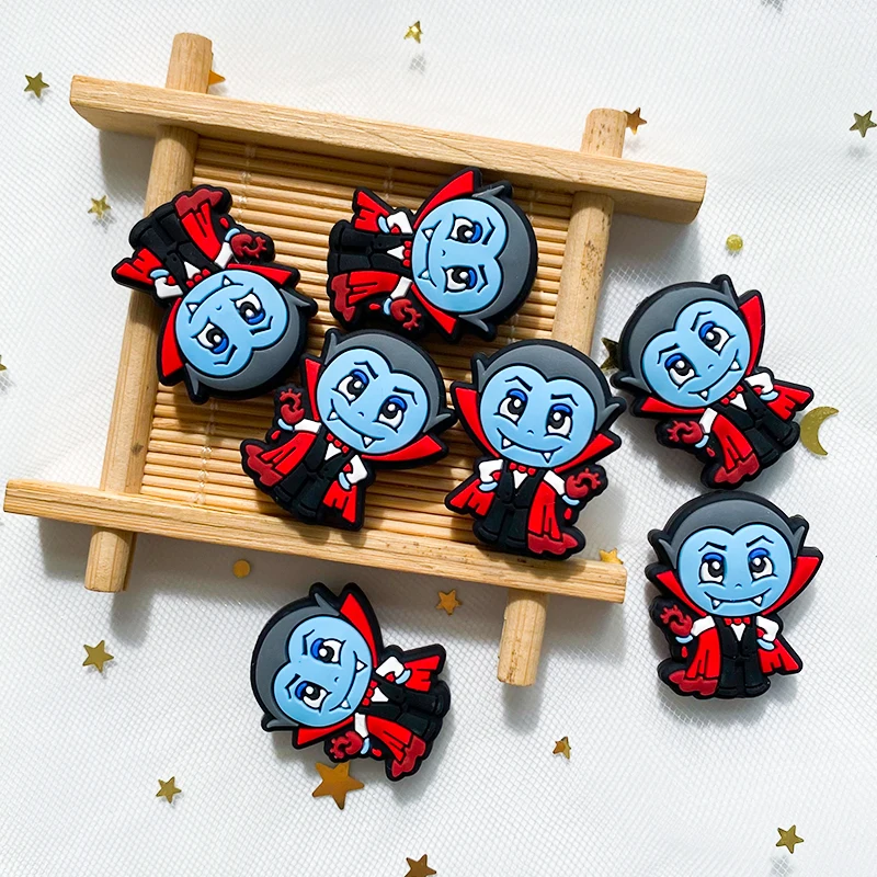 뱀파이어 이미지 실리콘 비즈, DIY 할로윈 선물, 식품 등급  젖니 구슬 목걸이, 쥬얼리 액세서리, 10 개