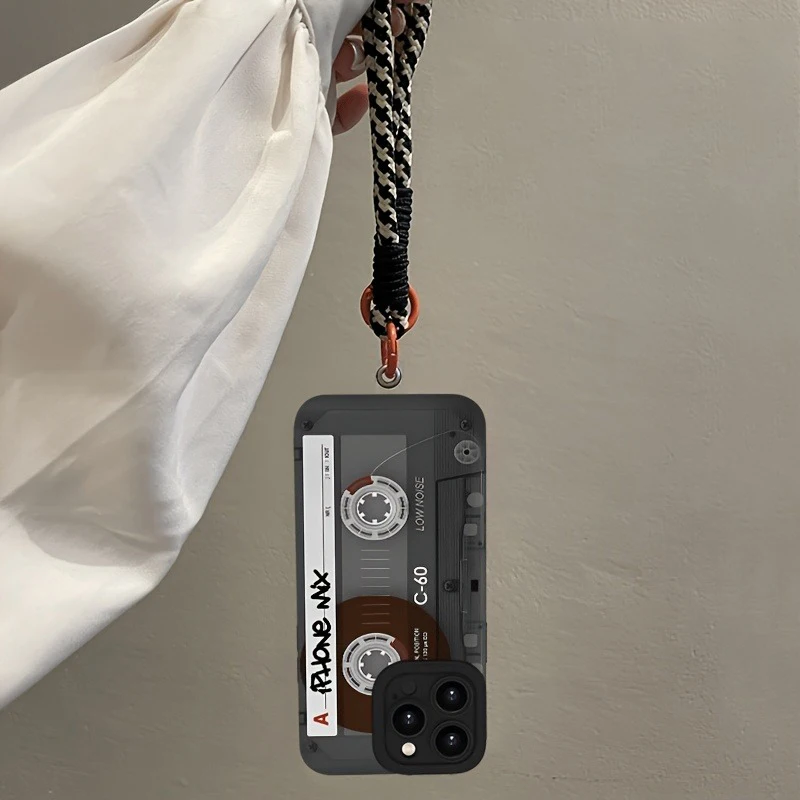 Stylish Radio Pattern Silicone Phone Case with Hang Strap