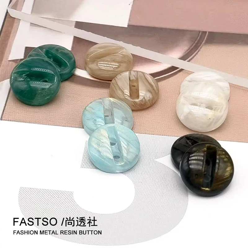 10pcs 11mm 수지 셔츠 단추 의류 바느질 럭셔리 작은 스웨터 카디건 스커트 녹색 파란색 액세서리 2 구멍
