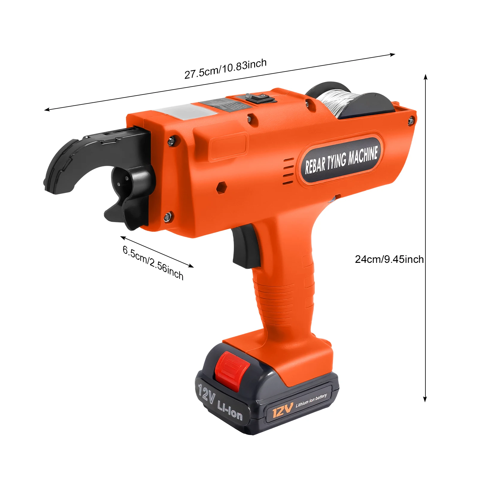 12V Akku-Bewehrungsbindemaschine 8-34MM Bewehrungsbindewerkzeug Kabellose Bindedrahtmaschine zum Bündeln von Stahlstäben – Detail 3