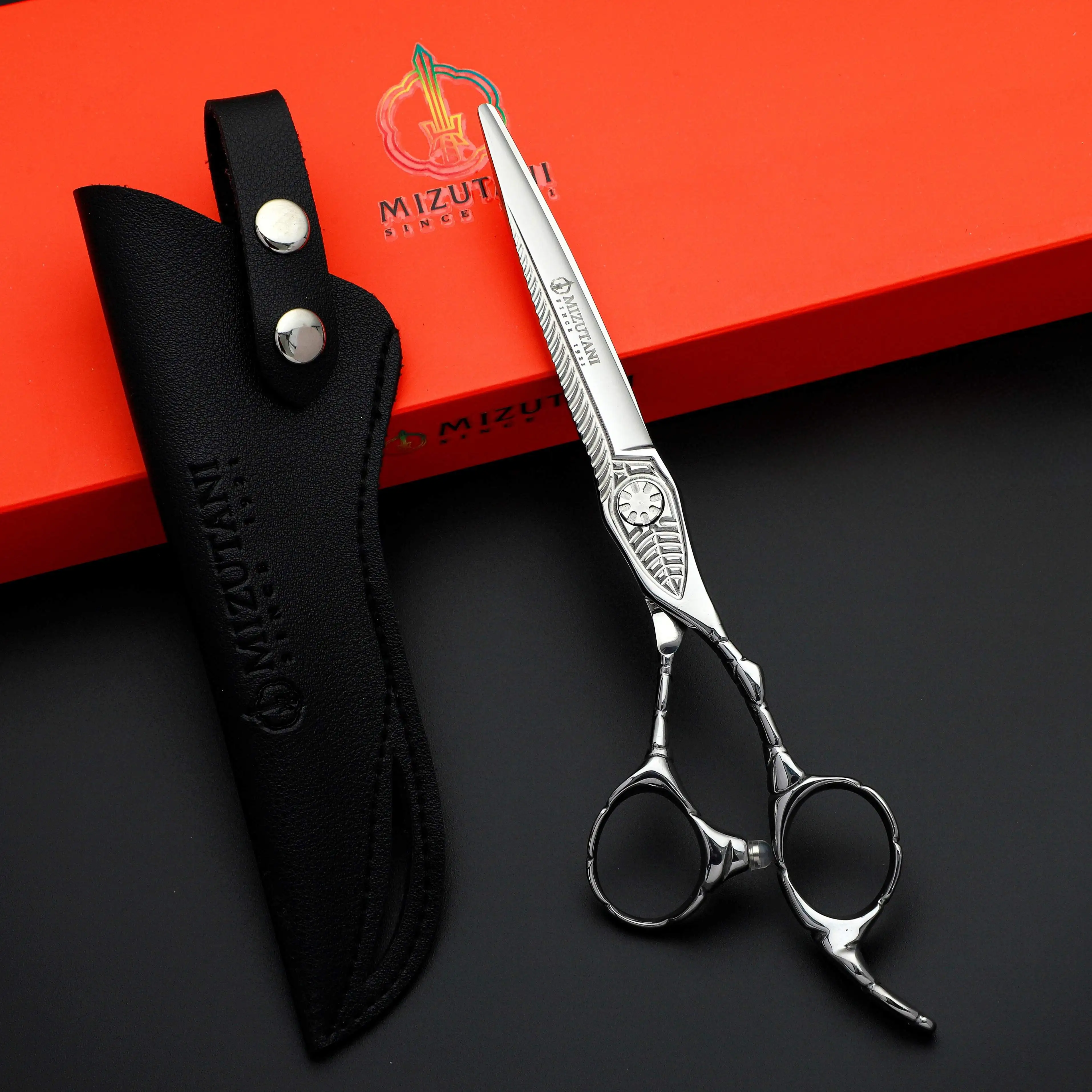 New MIZUTANI 6.5-inch VG10 Tungsten Steel Pattern High grade scissors Pattern Professional Hair Salon Top Professional Scissor u shaped notch punching pliers diy steel pattern hole notcher sewing plierstailor opening pincers tailors fabric punch marker