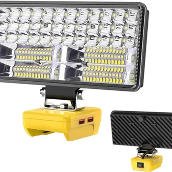 무선 LED 작업등, DeWalt 20V 배터리와 호환 가능, USB 휴대용 손전등, 2 가지 모드 LED 투광 조명, 6000 LM, 38W
