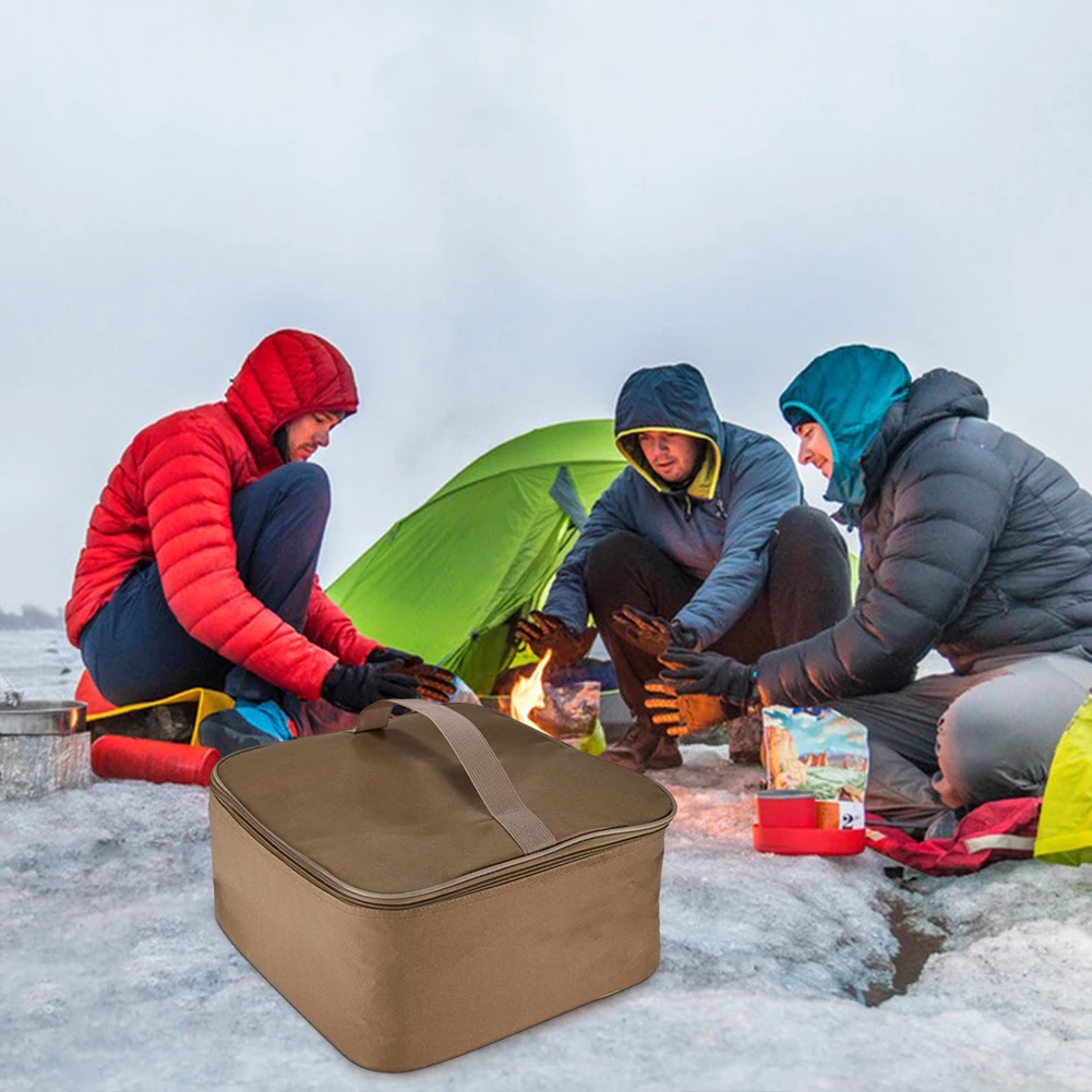 Gas Tank Canister Storage Bag Oxford Cloth Cookware Utensils Organizer Versatile Wear Resistant for Outdoor Camping Picnic