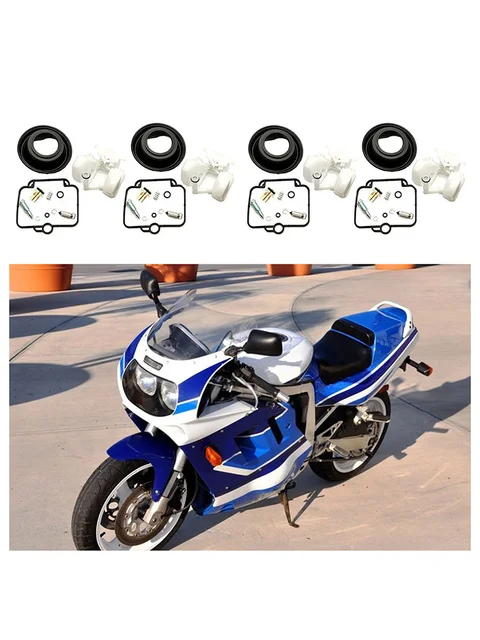 Jeffergarden Kit de réparation de carburateur de moto 56 pièces avec  remplacement de joint torique de joint de diaphragme pour Suzuki GSF1200  Bandit 20012006