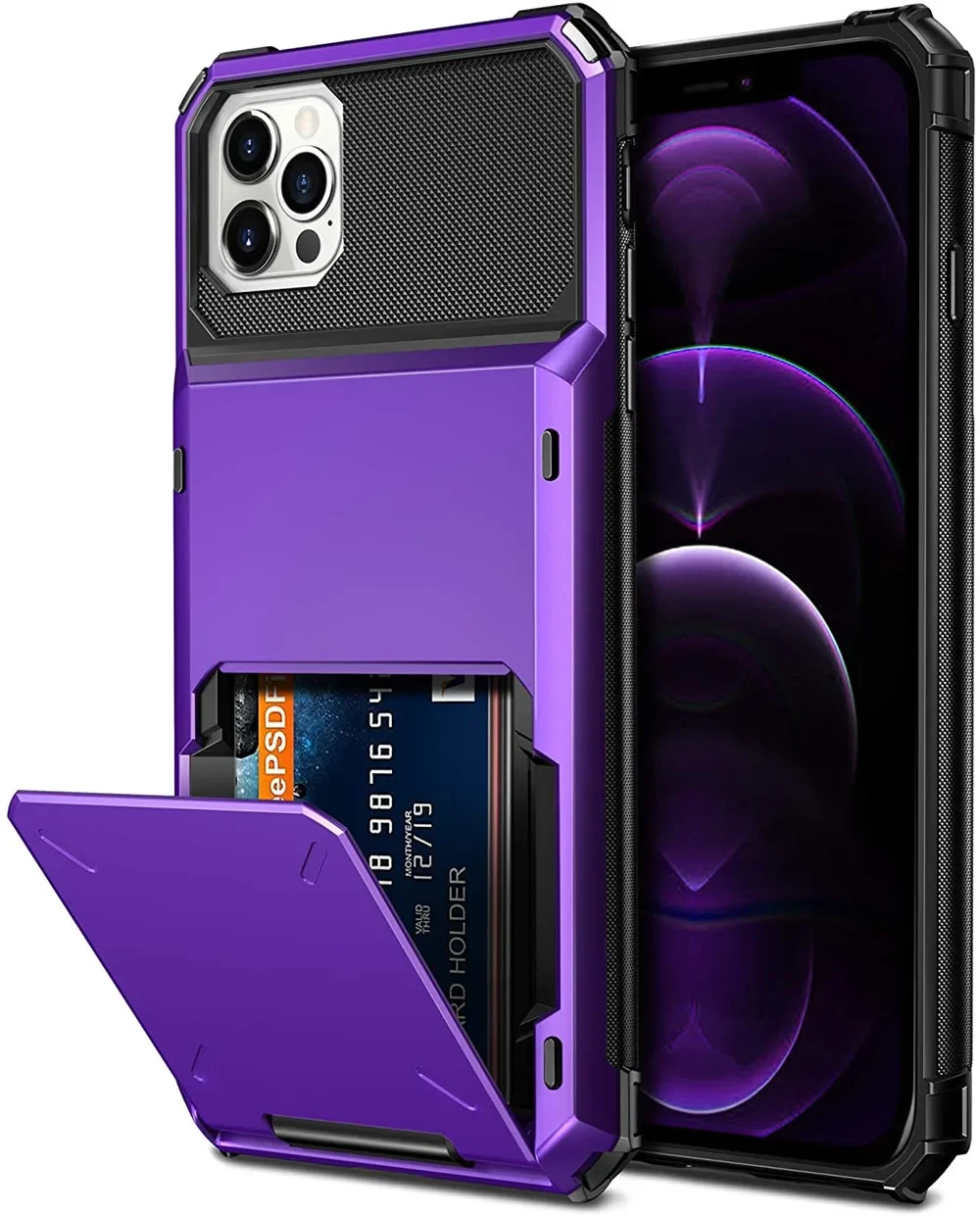 Wallet Phone Case with 4-Card Slot and Credit Card Holder