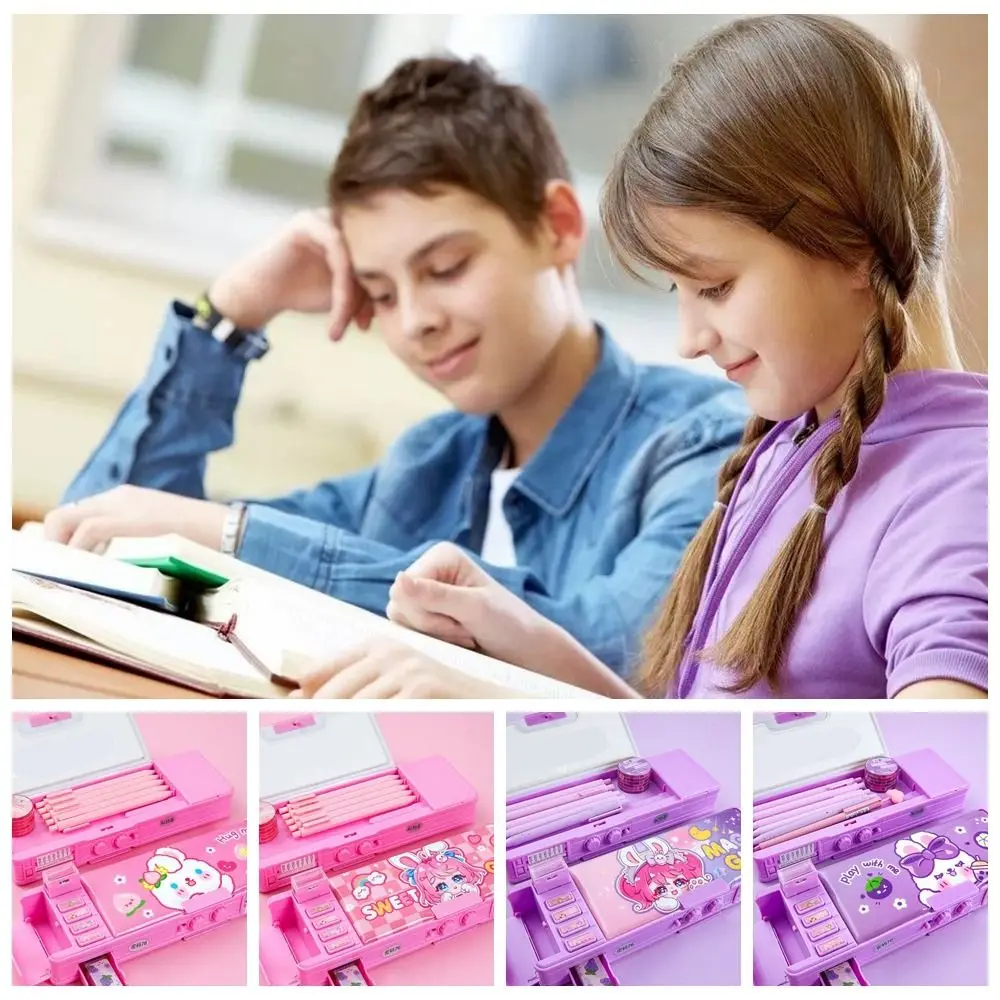 

Коробка для карандашей с комбинированным замком, рождественский подарок, мультяшный карандаш с паролем, пластиковая комбинированная коробка для канцелярских принадлежностей, подарки для девочек
