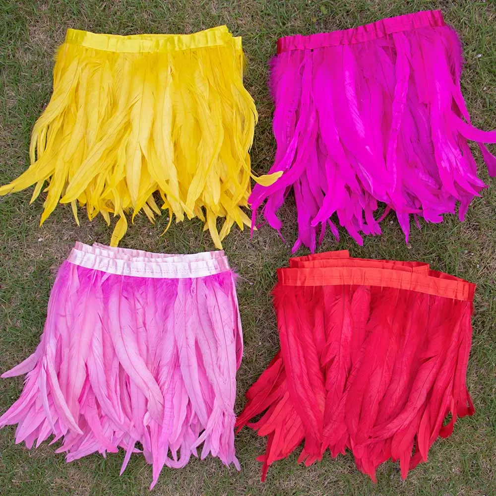

1m Lot Cock Tail Feather Needlework Artefacts 25-30cm Natural Feather Fringe Wedding Party Dress Dress Decoration