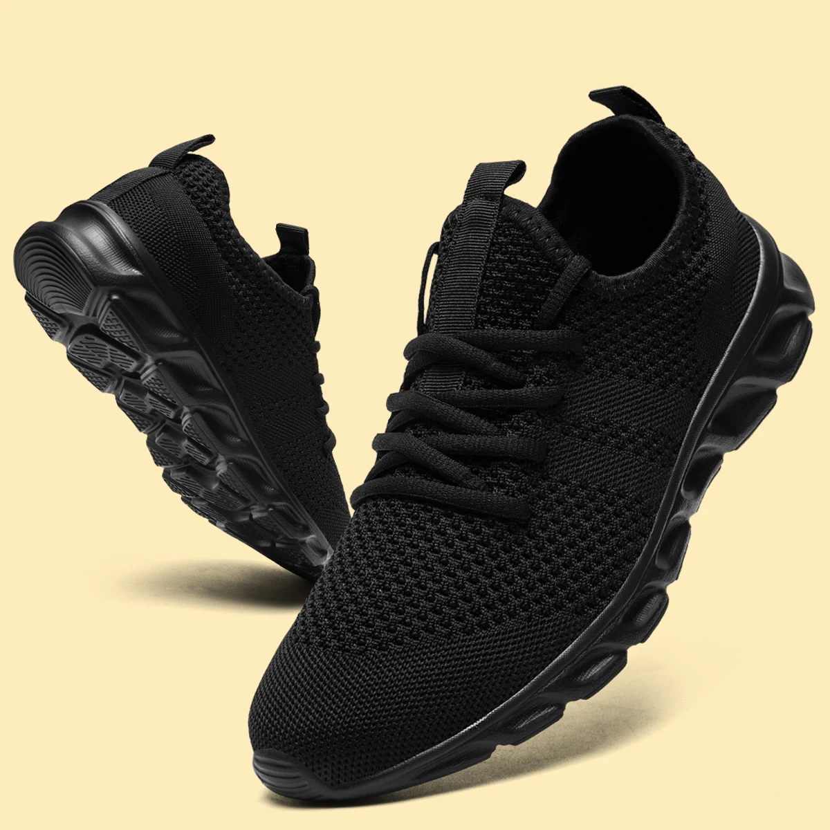 Fujeak Men's Running Shoes Non-slip Knitting Mesh Breathable Shoes Men Sneakers Male Casual Jogging Men Sport Shoes Zapatos 6