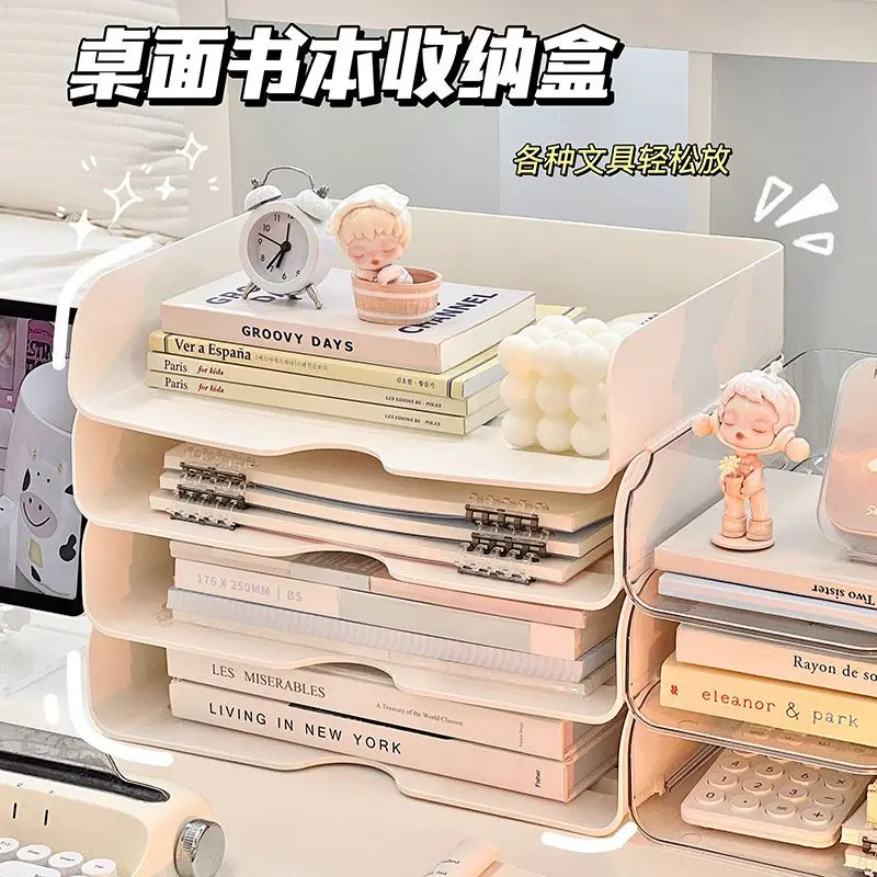 Stackable And Minimalist Magazine Storage And Organization Shelf Desktop Bookshelf Dust-Proof Storage Book Box For Writer