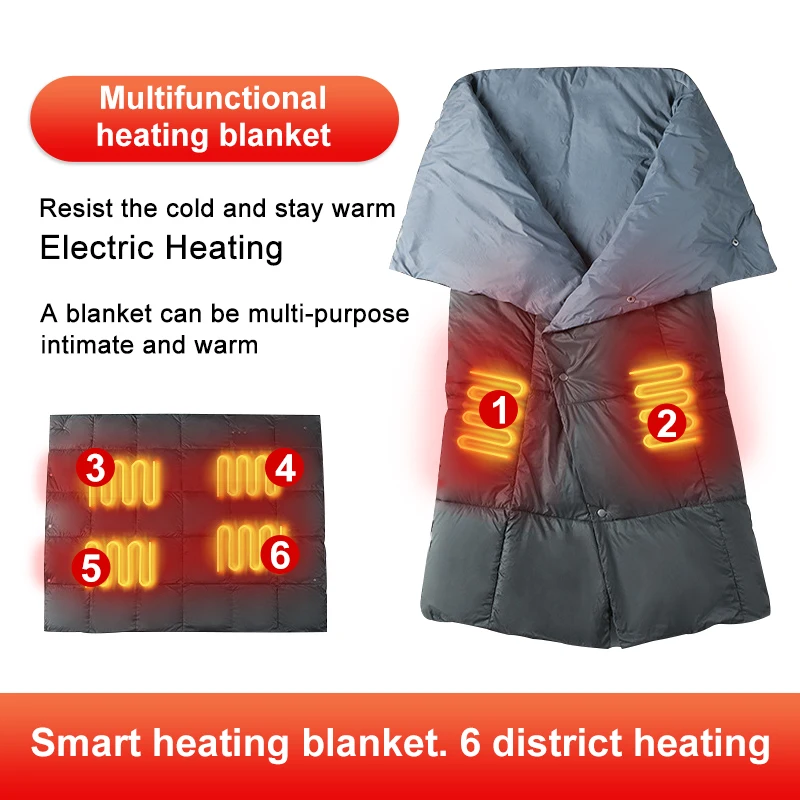 

6 Areas Heated Vest Men Women Usb Heated Jacket Heating Thermal Clothing Office Blanket for Thermal Warm Heated Shawl Winter