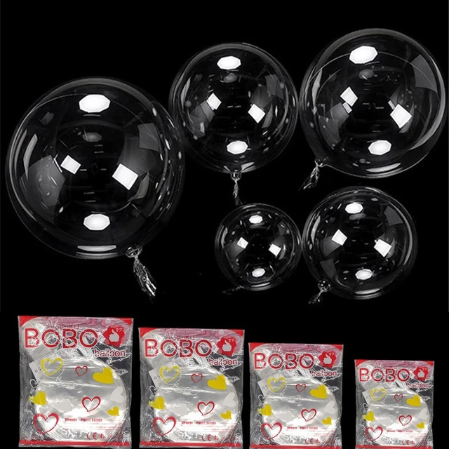 10pcs/Set Pre Stretched Bobo Balloon Transparent Bubble Ballon Clear 13 18  20 24 Inch for LED Light Party Supplies Decorations