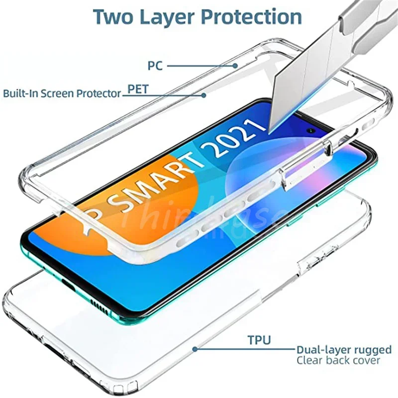Custodia trasparente per tutto il corpo 360 per Huawei P Smart 2021 PPA-LX2 P Smart Z S PC + doppia cover in silicone per Huawei P Smart Pro 2019 Coque  202192403