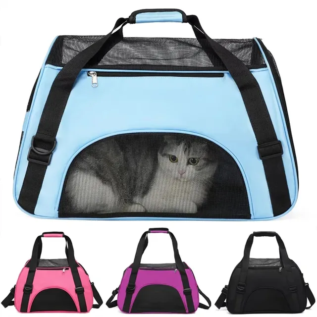 Portable Dog Cat Carrier Bag Foldable Mesh Breathable Pet Travel Handbag Outgoing Transport Bag For Cats Small Dogs Puppy Kitten 3
