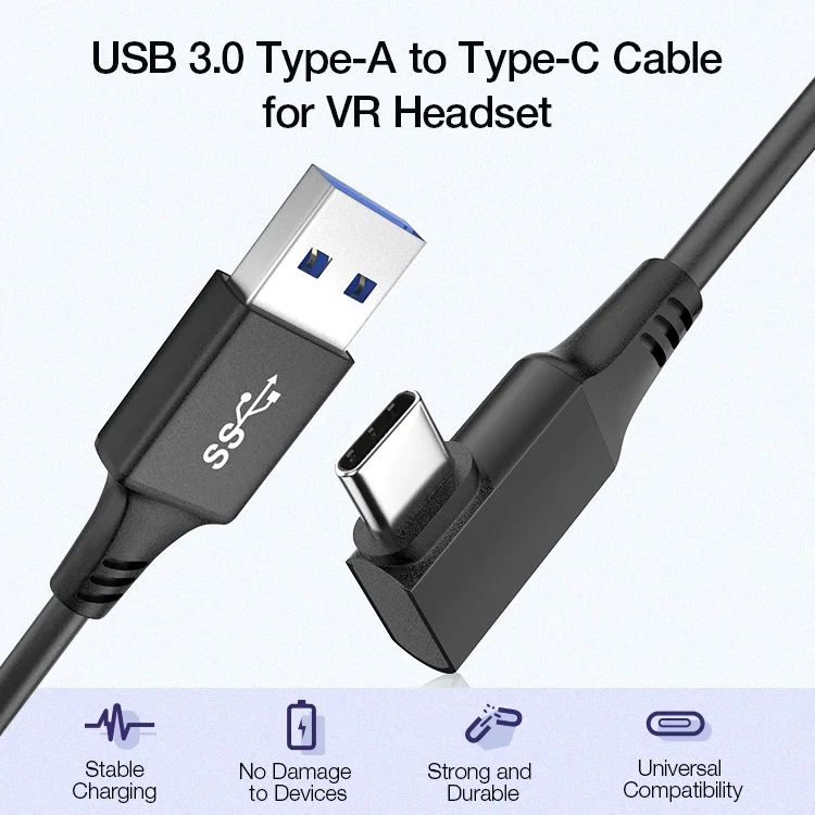 USB3.2 C ケーブル　6m L字　グレー