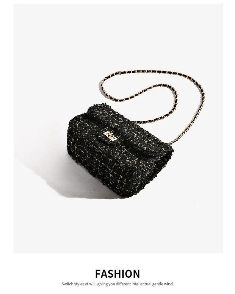 Woolen Chain Underarm Bag