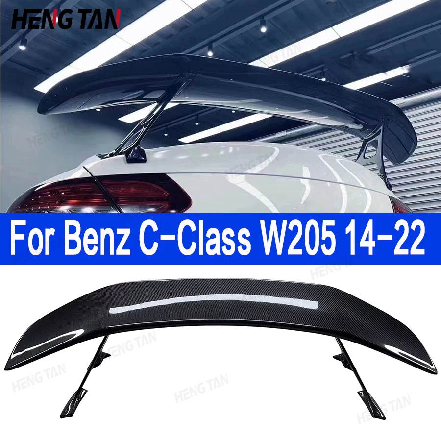 

For Mercedes Benz C Class W205 C63 IMP Style Carbon Fiber Tail fins Rear Trunk Spoiler Guide Wing Rear Wing Car Trunk Diverter