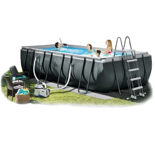 Intex - 26398GS - Kit Piscina Grafite Rettangolare Tubolare (L) 6,00 x (l) 3 ,00 x (h) 1,24m
