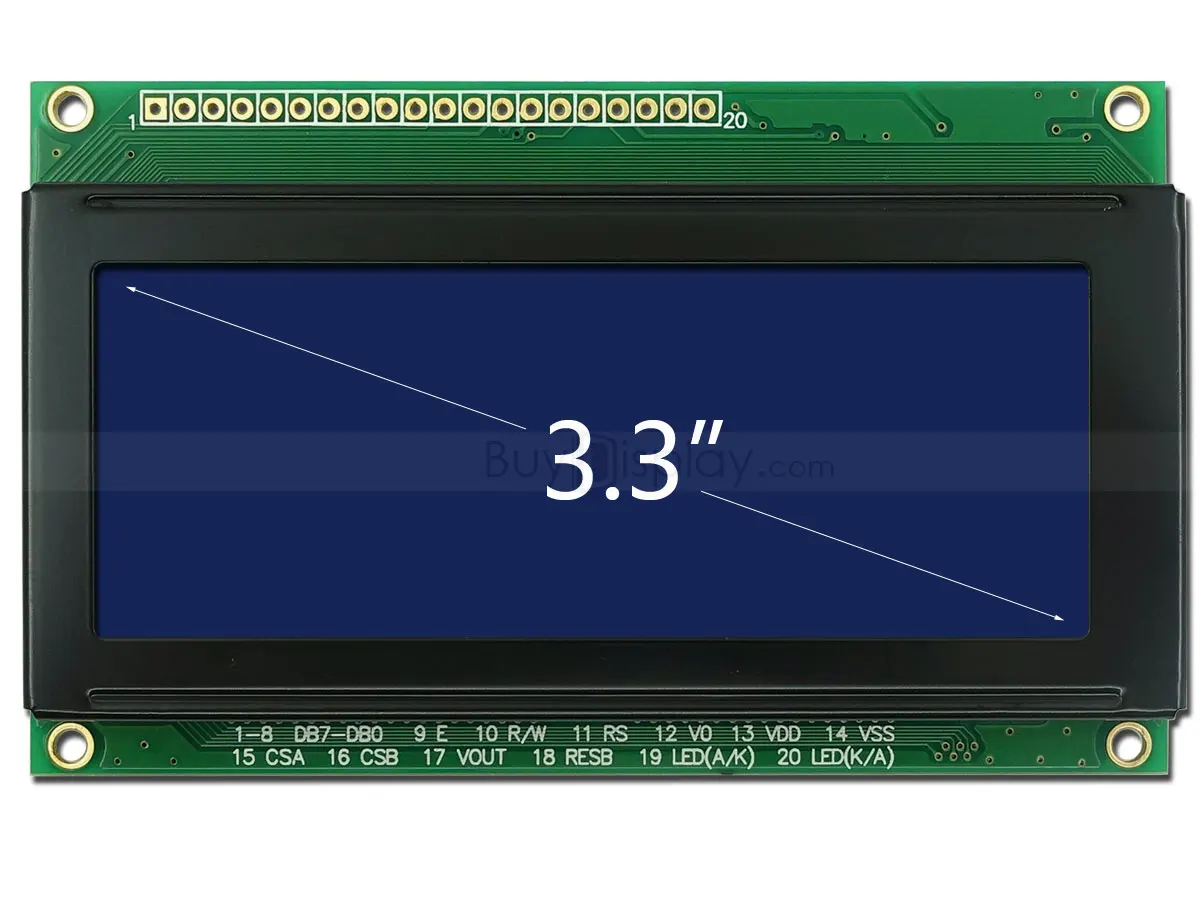 3.3"Display 192x64 19264 LCD Monochrome Module,White on Blue