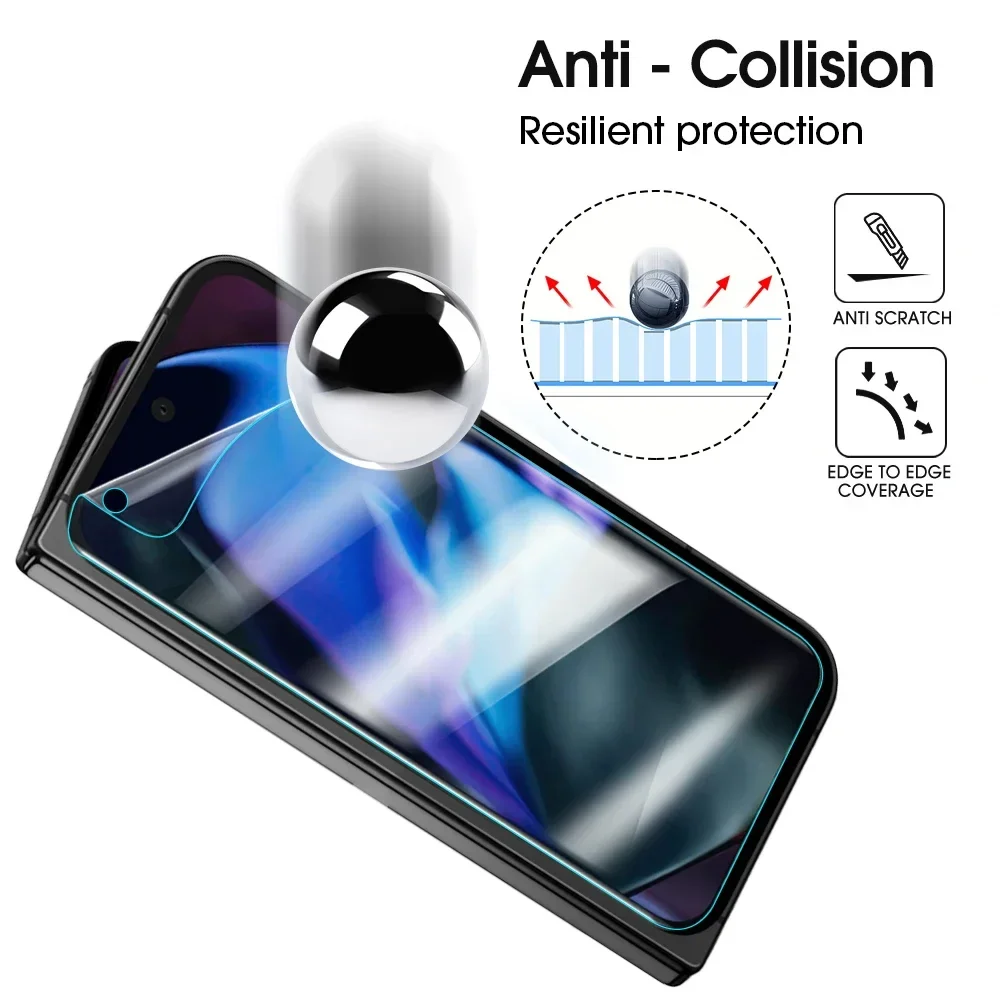 Hydrogel Film for Google Pixel 9 Pro Fold Soft Screen Protectors Front&Back&Inner Film Protective Films for Pixel 9 Pro Fold