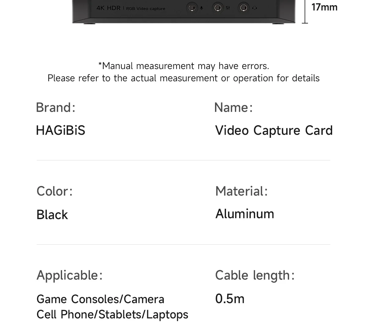 Hagibis Professional Video Capture Card 4K60 HDR