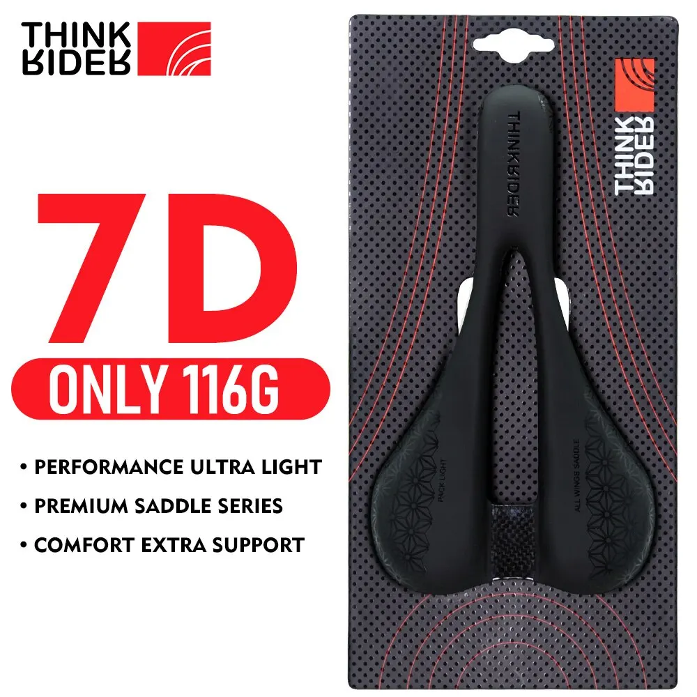 Bicycle Saddle ThinkRider TR03 Full Carbons Fiber Ultralight 116g High Performance Open SuperFlow MTB Road Race