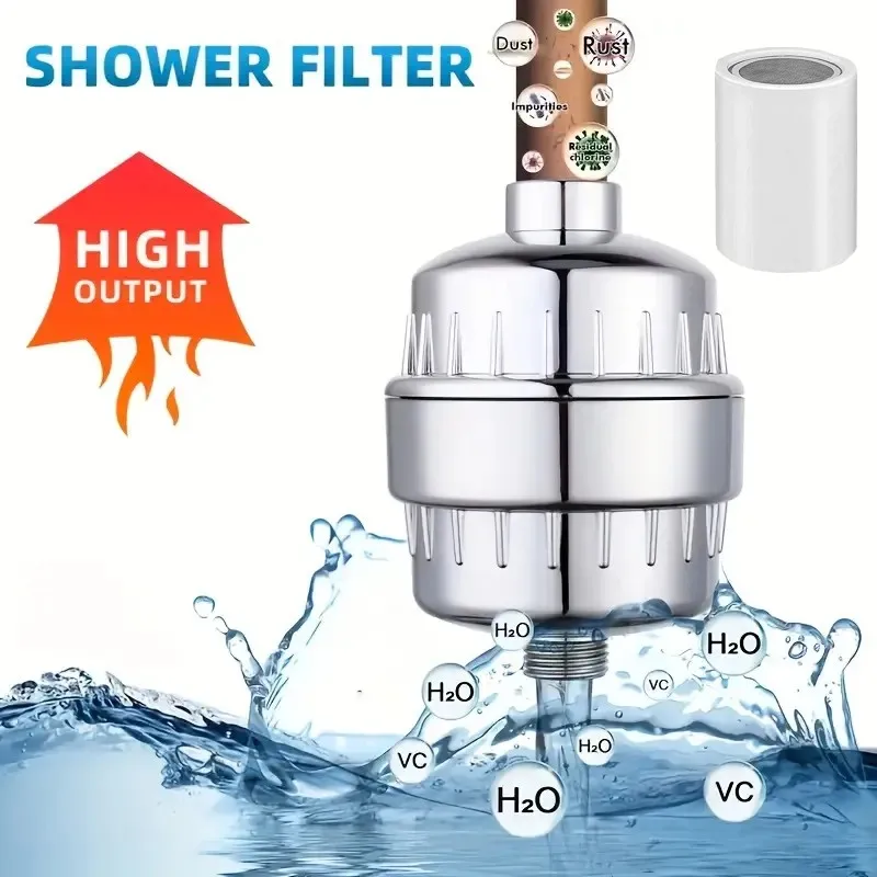 

1PC Kitchen Faucet Filtration,Stages Shower Water Filter,Remove Chlorine Heavy Metals Filtered Shower Head Soften for Hard Water