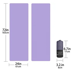 Enhanced Yoga Towel with Bag - No - Slip, Super - Absorbent, Quick - Dry Microfiber, Portable & Soft - 183x61cm (Purple)