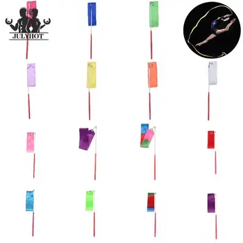 1/2m ginnastica nastri colorati palestra attrezzatura per ginnastica ritmica nastro da ballo Streamer per balletto Twirling Rod Training Tool
