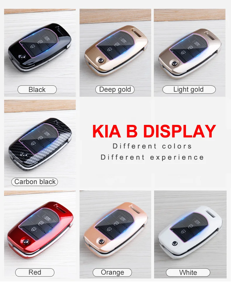 Custodia per chiave Auto in fibra di carbonio Shell per Kia Sportage 3 4 Rio QL Ceed Cerato Sorento K2 K3 K4 K5 accessori Auto portachiavi - Seebeb97a4fbb48658414c995ad8b96d88