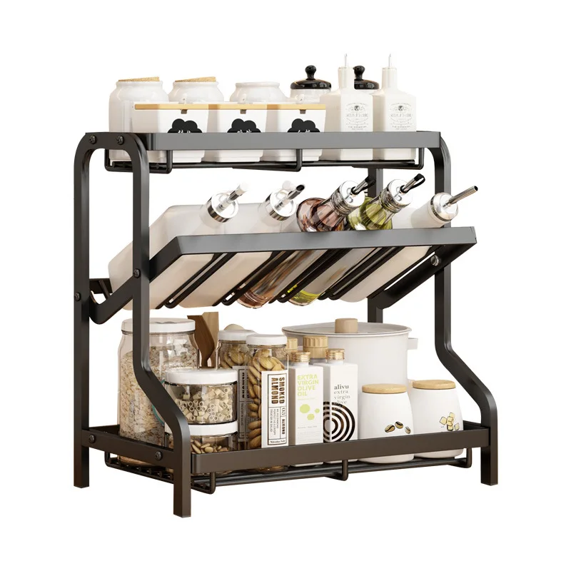 

Bevelled Spice Rack Kitchen Countertop Multifunctional Waterproof Rustproof Spice Rack Can Be Freely Dismantled and Installed