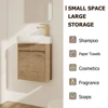 16'' Bathroom Vanity with Sink Combo Wall Mounted Small Bathroom Vanity with Floating Cabinet Chrome Faucet Bathroom Basin 4
