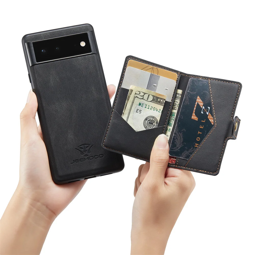 

Luxury Magnetic Safe Leather Case For Google Pixel 5A 6 6A 6Pro 7 7Pro Wallet Card Bag Stand Holder Cover