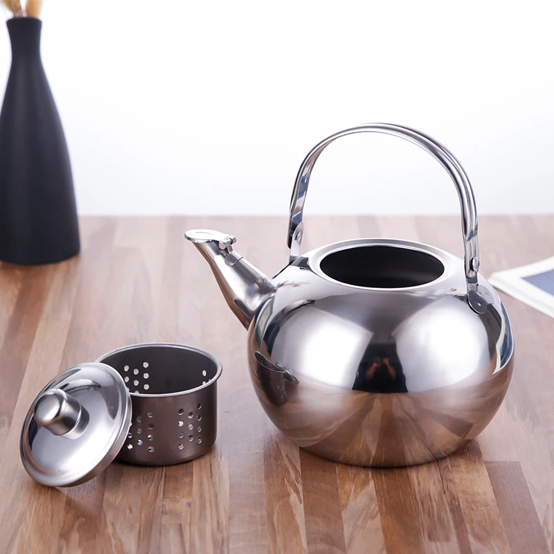 Folding Kettle Portable Folding Kettle Whistling Teapot Stainless Steel Kettle Heat Resistant Handle Stovetop Portable Camping Coffee Pot Teapot With Filter