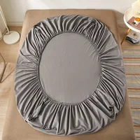 Drap-housse 100% coton avec bande élastique, housse de matelas de couleur unie pour lit simple, Double, King, Queen, 140/150/160/180x200 4