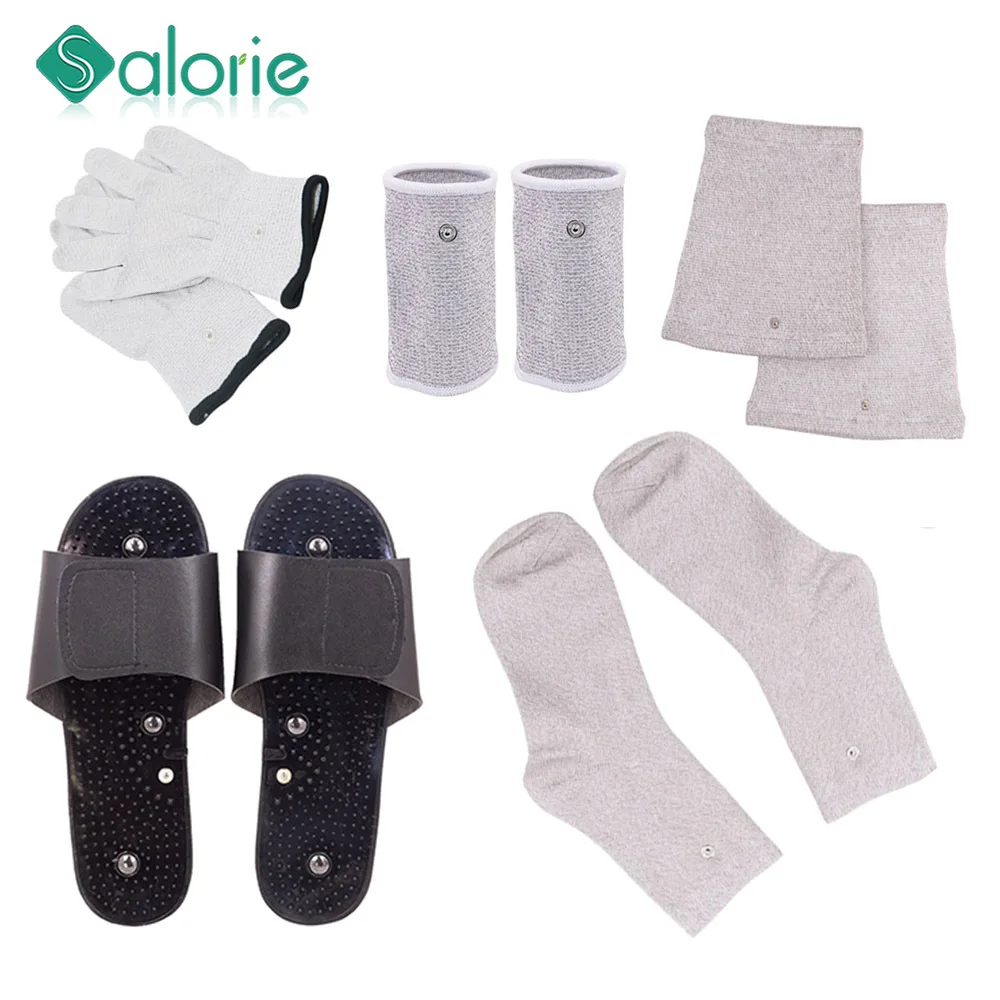 Electrode Pads TENS EMS Electrode Electric Massager Accessories Glove Sock Bracer Slipper Cable Conductive Silver Fiber for Body Massage