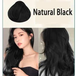 Mokeru Natural Organic Brown Hair Color Permanent Long - Lasting Professional Hair Dye Shampoo (Natural Black)