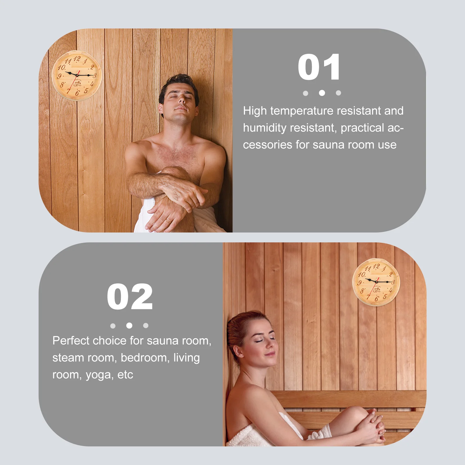 Sauna Wooden Clock Wall Decor Decorative Timer Room Equipment Steam for Hanging Digital 6