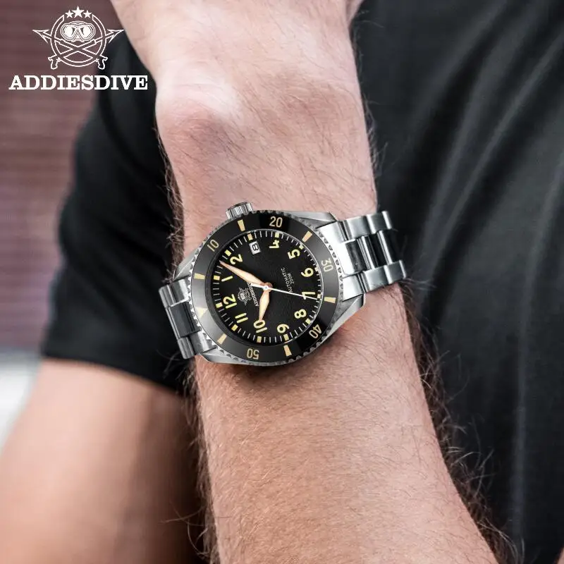 ADDIESDIVE Man Retro Watch Sapphire Crystal  316L Stainless Steel 200m Waterproof C3 Super Luminous NH35 Automatic Watch Reloj H