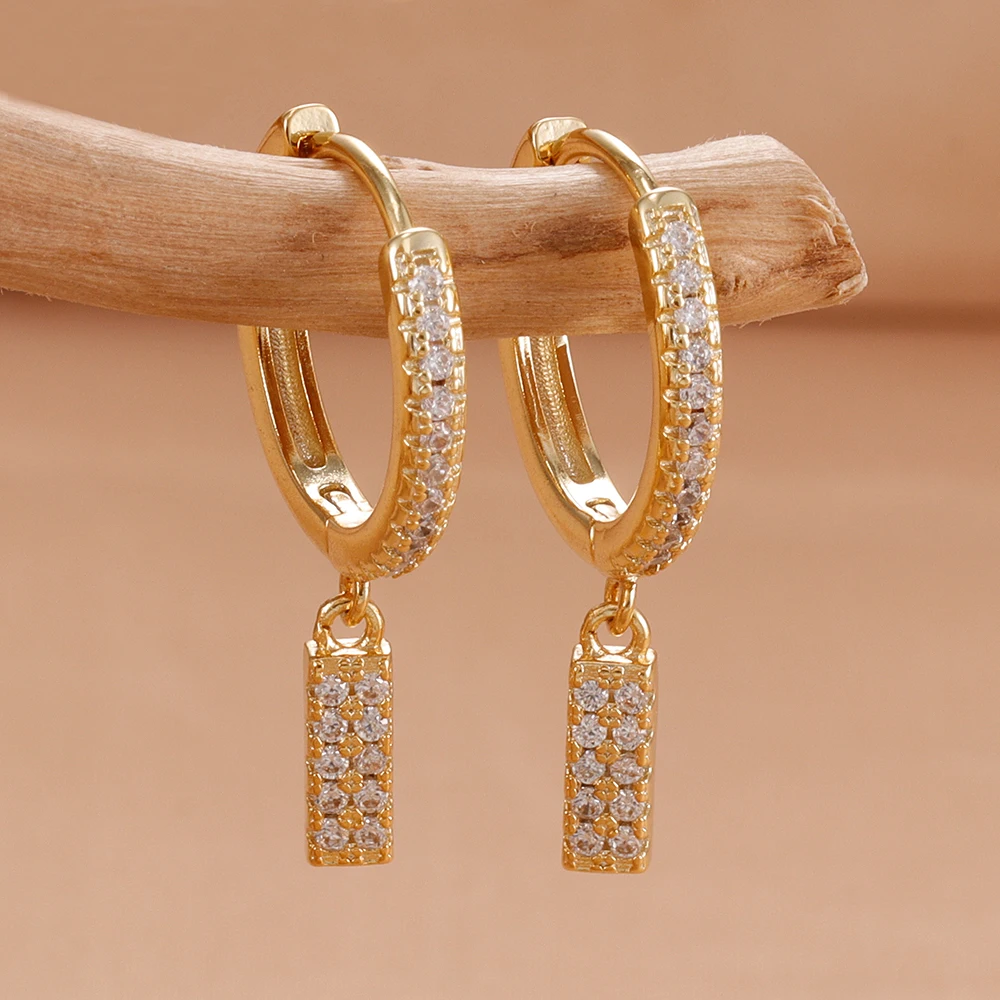 Nidin Hot Sale Initial A-Z Letters Mini Small Hoop Earrings Gold Color Zircon Jewelry Alphabet Fashion Christmas New Year Gift