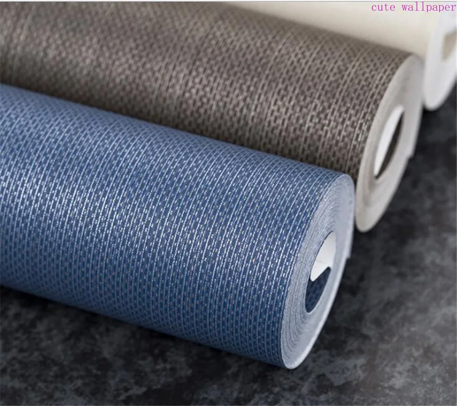 

Modern Simple Pure gray Navy blue 3D Nonwovens Fabric Wallpaper Warm Living Room Bedroom TV Background Wallpaper roll wellyu 3D