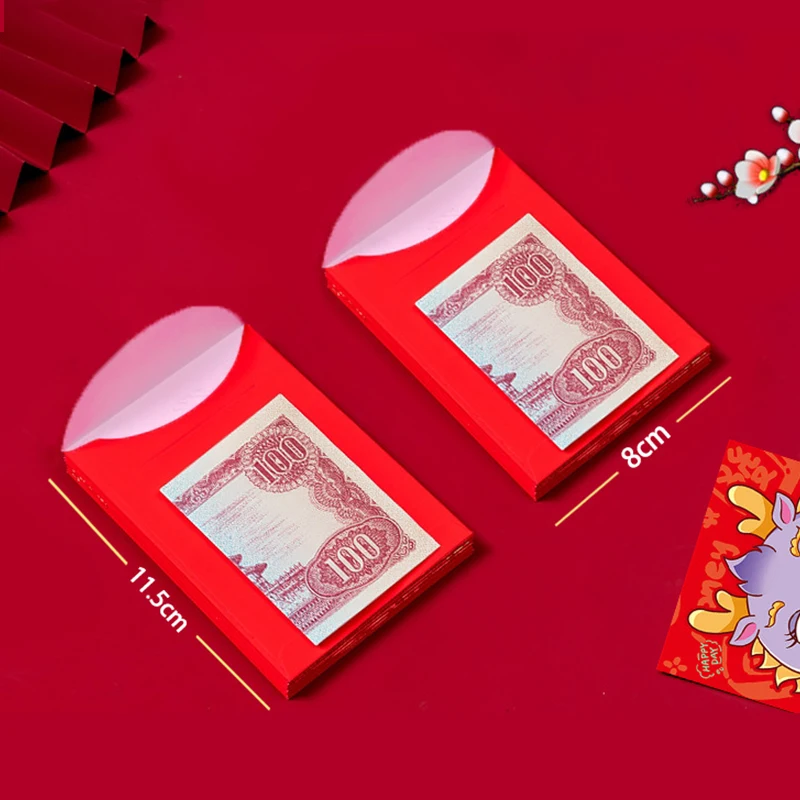 6Pcs Cartoon Spring Festival Red Envelope Gift Chinese Zodiac Snake Year Lucky Lunar Money Pockets Lucky Money Envelopes