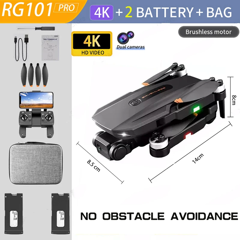 New RG101 MAX Mini Drone 4K Professional Dual HD Camera Infrared Obstacle Avoidance Altitude Hold Mode Foldable RC Plane Toys cute RC Helicopters RC Helicopters