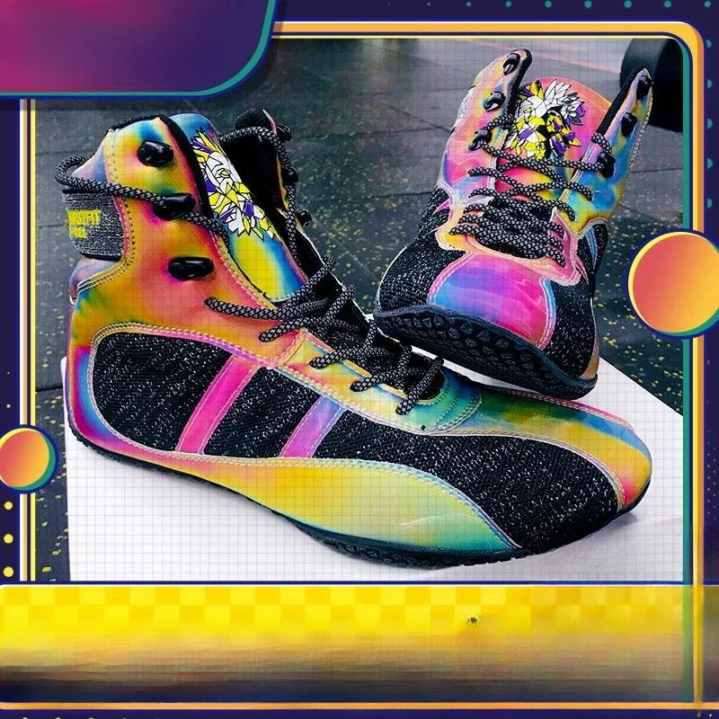 Professional Wrestling Training Shoes for Unisex High Top Men Boxing Boots Breathable Wrestling Boots Boy Lacing Sanda Shoes Men