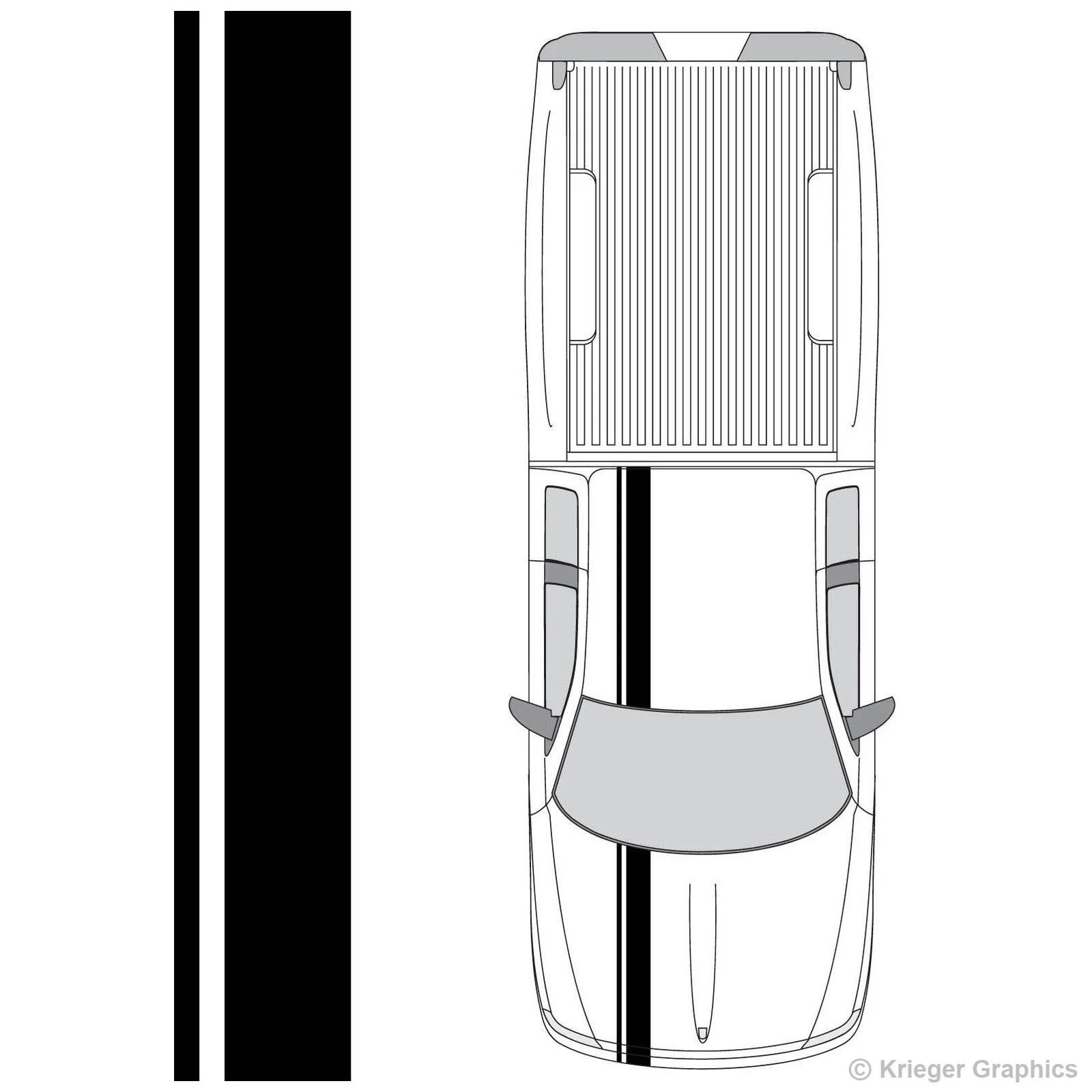 

For Dodge Dakota Single Offset Rally Racing Stripes Vinyl Stripe Decals Car styling