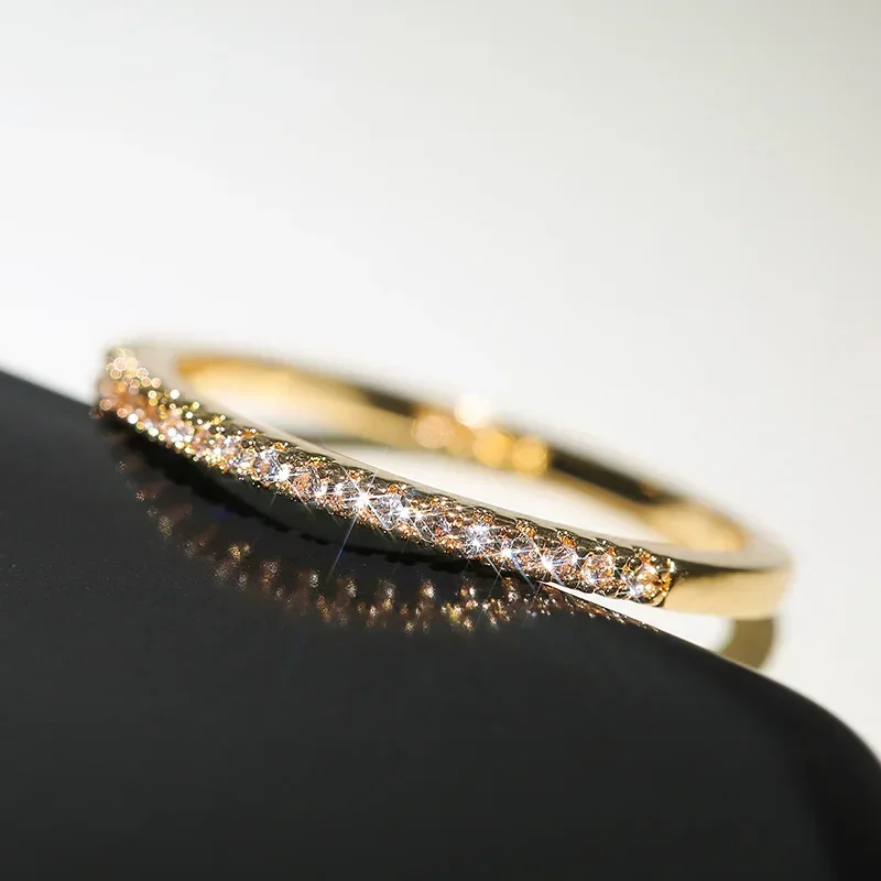 Women Wedding Rings Minimalist Thin Brilliant Cubic Zircon Versatile Female Finger Ring Jewelry 2025 womens ring